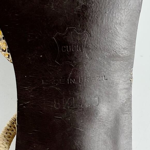 BCBG Vintage Y2K Snakeskin Print Leather Slingback Heels Shoes 8.5 - Picture 12 of 12